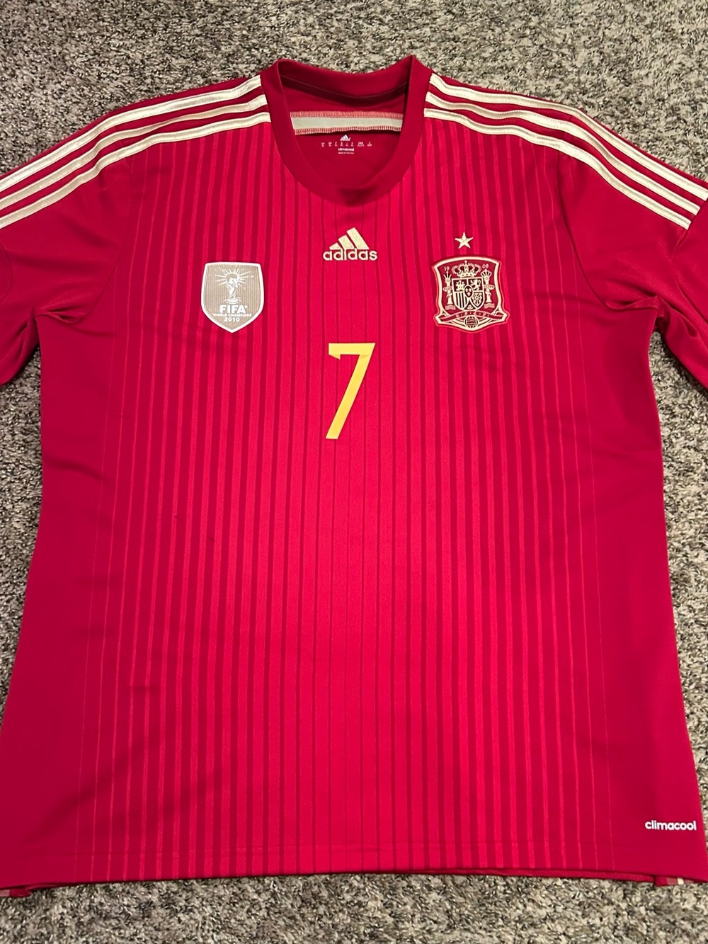 Spain National Soccer Team Jersey #7 Adidas FIFA ClimaCool - David Villa 2014